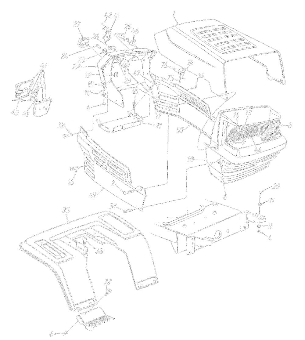 Hood Style 5 Diagram and Parts List for 13AN695G372 1999 Yard Machines Lawn Tractor